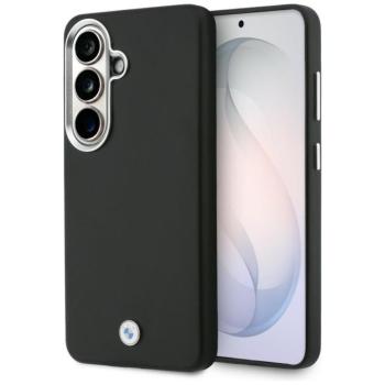 BMW Signature PU Leather Metal Logo Samsung Galaxy S26 Plus MagSafe hátlap tok kameravédő peremmel, fekete kép