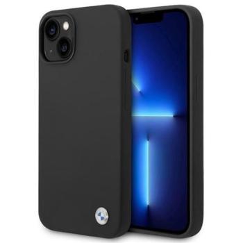 BMW Silicone Metal Logo Apple iPhone 14 Plus hátlap tok, fekete kép
