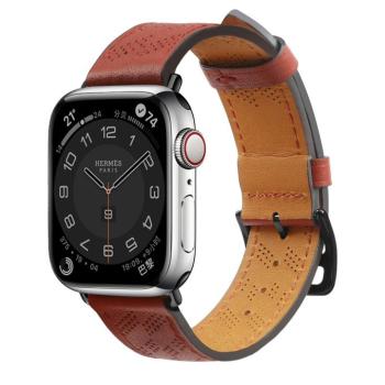 Bőr csereszíj Apple Watch SE, 9, 8, 7, 6, 5, 4, 3, 2, 1 (41, 40, 38 mm) piros kép