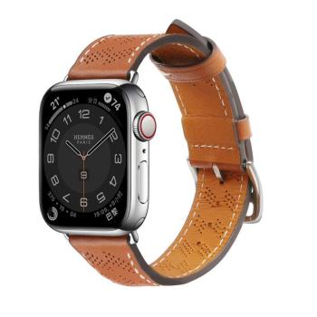 Bőr csereszíj Apple Watch Ultra, SE, 9, 8, 7, 6, 5, 4, 3, 2, 1 (49, 45, 44, 42 mm) barna kép