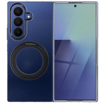 Bracket Samsung Galaxy Z Fold 7 hátlap tok kitámasztóval, átlátszó-fekete kép