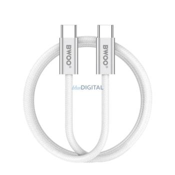 BWOO 240W fonott kábel USB-C - USB-C BO-X317C-C 1m fehér kép