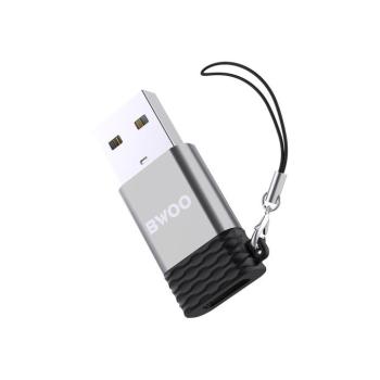 BWOO BZ-38 USB-C - USB-A adapter - szürke kép