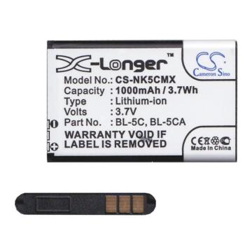 CAMERON SINO akku 1000 mAh LI-ION (BL-5C / BR-5C / BL-5CB kompatibilis) Nokia 216, CAT B30, Nokia 105 (2015), Nokia 222, Nokia 6230i, Nokia 3650, Nokia 3100, Nokia 6600, Nokia Ngage, Nokia 1100, Nokia kép