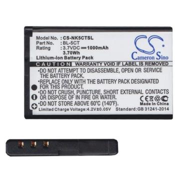 CAMERON SINO akku 1000 mAh LI-ION (BL-5CT kompatibilis) Nokia 5220, Nokia 6303 Classic, Nokia 3720 Classic, Nokia 6730 Classic, Nokia C5-00, Nokia 6303i Classic, Nokia C6-01, Nokia C3-01 Touch and Typ kép