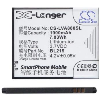 CAMERON SINO akku 1900 mAh LI-ION (BL219 kompatibilis) Lenovo A768 / A850+ / A889 / A916 / S856 kép