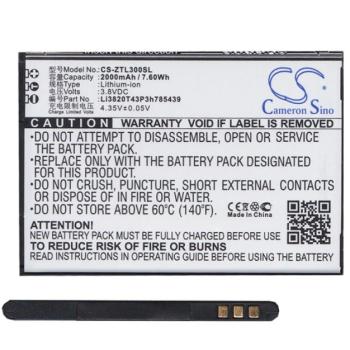 CAMERON SINO akku 2000 mAh LI-ION (Li3820T43P3h785439 kompatibilis) ZTE Blade L3 kép