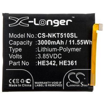 CAMERON SINO Akku 3000 mAh LI-Polymer (belső akku, beépítése szakértelmet igényel, HE342, HE361 kompatibilis) Nokia 5.1 Plus (Nokia X5), Nokia 6.1 Plus (Nokia X6 2018) kép