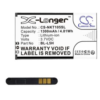 CAMERON SINO Li-Ion akku (3,7V / 1300mAh, Nokia BL-L5H kompatibilis) FEKETE Nokia 110 (2023), 105 4G (2023) kép