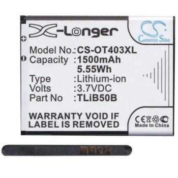CAMERON SINO Li-Ion akku (3,7V / 1500mAh, Alcatel CAB60B0000C2 kompatibilis) FEKETE Alcatel OT-2008G, Alcatel Pixi 3 4.5 (OT-4027D), Alcatel MPop (OT-5020D), Alcatel TPop (OT-4010D), Vodafone Smart Mi kép