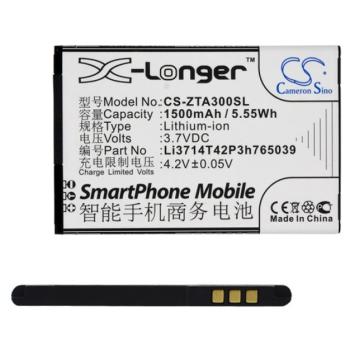 CAMERON SINO Li-Ion akku (3.7V/1500mAh, ZTE Li3714T42P3h765039 kompatibilis) FEKETE kép