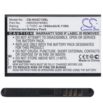 CAMERON SINO Li-Ion akku (3,7V / 1650mAh, Huawei HB505076RBC kompatibilis) FEKETE Huawei Ascend G700, Huawei Ascend Y600, Huawei Y3 II (Y3-2) kép