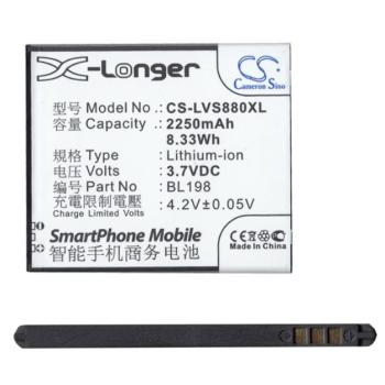 CAMERON SINO Li-Ion akku (3,7V / 2000mAh, Lenovo BL198 kompatibilis) FEKETE Lenovo A859 kép