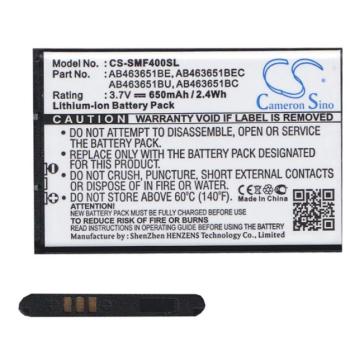 CAMERON SINO Li-Ion akku (3.7V/650mAh, Samsung AB463651BC kompatibilis) FEKETE Samsung SM-B312, Primo II (GT-S5611), Rex 70 (GT-S3800) kép