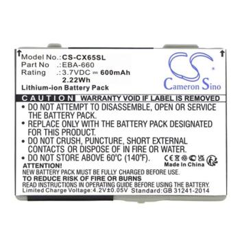 CAMERON SINO Li-Ion akku (3,7V / 750mAh, BenQ-Siemens EBA-660 kompatibilis) SZÜRKE Siemens CX65, Siemens M65, Siemens S65, Siemens CF62, Siemens C65, Siemens CXV65, Siemens CXT65, Siemens CV65, Sieme kép