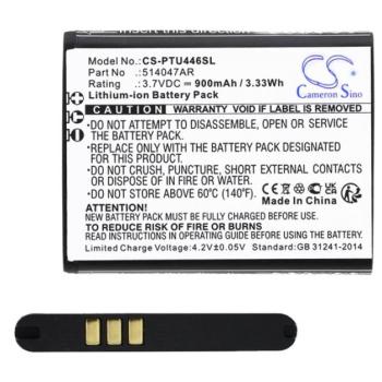 CAMERON SINO Li-Ion akku (3,7V/900mAh, Panasonic 514047AR kompatibilis) FEKETE kép