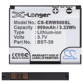 CAMERON SINO Li-Ion akku (3,7V / 900mAh, Sony Ericsson BST-39 kompatibilis) FEKETE Ericsson W910i, Ericsson Z555i, Ericsson W380, Ericsson W508i, Ericsson Zylo (W20i) kép