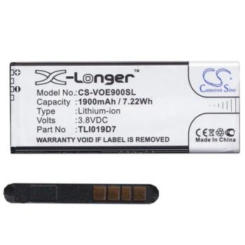 CAMERON SINO Li-Ion akku (3.8V/1900mAh, Alcatel TLI019D7 kompatibilis) FEKETE Alcatel 1 (OT-5033D) kép
