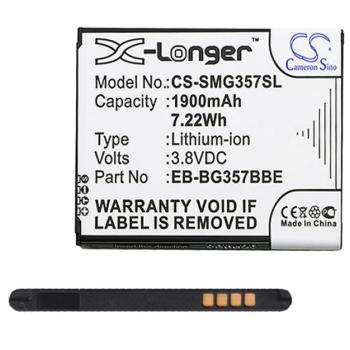 CAMERON SINO Li-Ion akku (3,8V / 1900mAh, Samsung BG357BBU kompatibilis) FEKETE Samsung Galaxy Ace 4 LTE (SM-G357FZ) kép