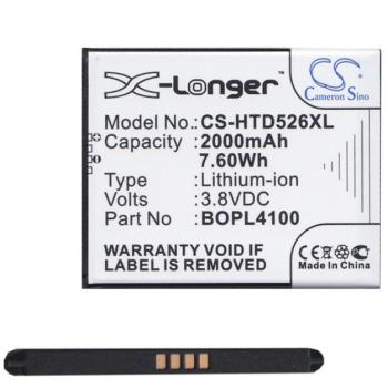 CAMERON SINO Li-Ion akku (3,8V / 2000mAh, HTC BOPL4100 kompatibilis) FEKETE HTC Desire 526G+ kép