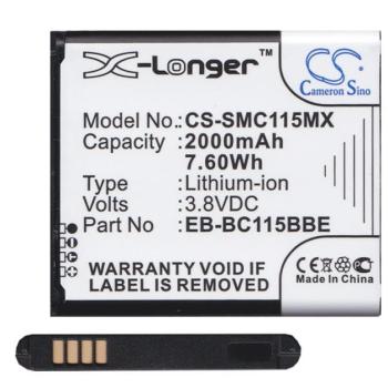 CAMERON SINO Li-Ion akku (3,8V / 2000mAh, Samsung EB-BC115BBC kompatibilis) FEKETE Samsung Galaxy K-Zoom (SM-C115) kép