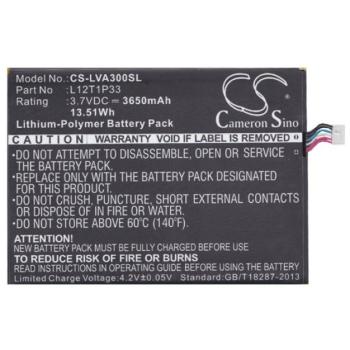 CAMERON SINO Li-Polymer akku (3,7V / 3650mAh, Lenovo L12D1P31 kompatibilis) FEKETE Lenovo IdeaTab A3300 (A7-30), Vodafone Smart Tab III 7, Lenovo IdeaTab A3000 (59-386525) kép