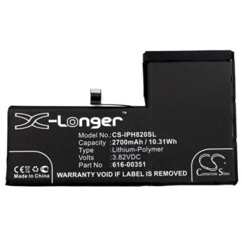 CAMERON SINO Li-Polymer akku (3,82V / 2700mAh, Apple 616-00351 kompatibilis) FEKETE Apple iPhone X 5.8 kép