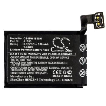 CAMERON SINO Li-Polymer akku (3,82V / 350mAh, Apple A1850 kompatibilis) FEKETE Apple Watch Series 3 42mm kép