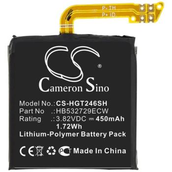CAMERON SINO Li-Polymer akku (3,82V / 450mAh, Huawei HB532729ECW kompatibilis) FEKETE Huawei Watch GT 2 46mm kép