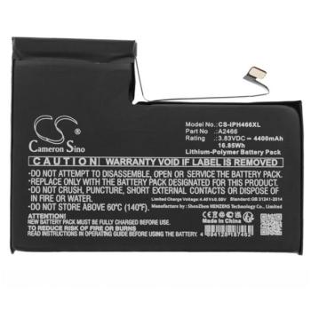 CAMERON SINO Li-Polymer akku (3,83V / 4400mAh, Apple A2466 kompatibilis) FEKETE Apple iPhone 12 Pro Max kép