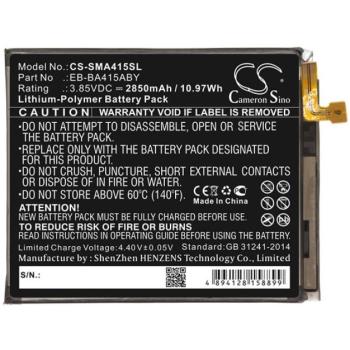 CAMERON SINO Li-Polymer akku (3,85V / 2850mAh, Samsung EB-BA415ABY kompatibilis) FEKETE Samsung Galaxy A41 (SM-A415F) kép