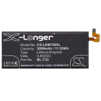 CAMERON SINO Li-Polymer akku (3.85V/3000mAh, LG BL-T33 kompatibilis) FEKETE LG Q6 (M700A) kép