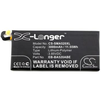 CAMERON SINO Li-Polymer akku (3,85V / 3000mAh, Samsung EB-BA520ABE kompatibilis) FEKETE Samsung Galaxy A5 (2017) SM-A520F kép
