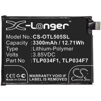 CAMERON SINO Li-Polymer akku (3,85V / 3300mAh, Alcatel TLP034F1 kompatibilis) FEKETE Alcatel 3 (2019) OT-5053, Alcatel 3L (2019) OT-5034D kép
