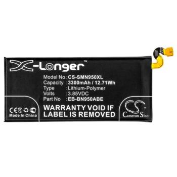 CAMERON SINO Li-Polymer akku (3,85V / 3300mAh, Samsung EB-BN950ABA kompatibilis) FEKETE Samsung Galaxy Note 8 (SM-N950F) kép