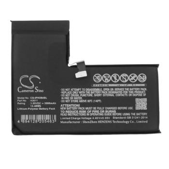 CAMERON SINO Li-Polymer akku (3.85V / 3500mAh, Apple A3011 kompatibilis) FEKETE Apple iPhone 15 Pro kép