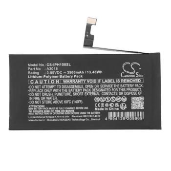 CAMERON SINO Li-Polymer akku (3.85V / 3500mAh, Apple A3018 kompatibilis) FEKETE Apple iPhone 15 kép
