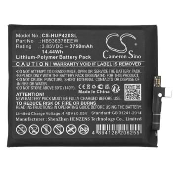 CAMERON SINO Li-Polymer akku (3.85V / 3750mAh, Huawei HB536378EEW kompatibilis) FEKETE Huawei P40 Pro 5G kép