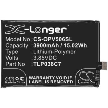 CAMERON SINO Li-Polymer akku (3,85V / 3900mAh, Alcatel TLP038C7 kompatibilis) FEKETE Alcatel 5V (OT-5060D) kép