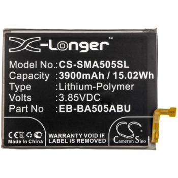 CAMERON SINO Li-Polymer akku (3,85V / 3900mAh, Samsung EB-BA505ABN kompatibilis) FEKETE Samsung Galaxy A50 (SM-A505F) kép