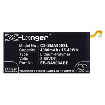 CAMERON SINO Li-Polymer akku (3,85V / 4000mAh, Samsung EB-BA900ABE kompatibilis) FEKETE Samsung Galaxy A9 (2016) SM-A910 kép