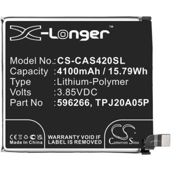 CAMERON SINO Li-Polymer akku (3,85V / 4100mAh, CAT 596266 kompatibilis) FEKETE CAT S42 kép