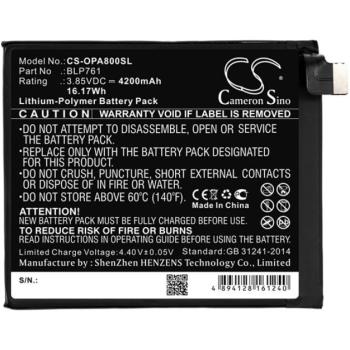 CAMERON SINO Li-Polymer akku (3,85V / 4200mAh, Oneplus BLP761 kompatibilis) FEKETE OnePlus 8 5G kép