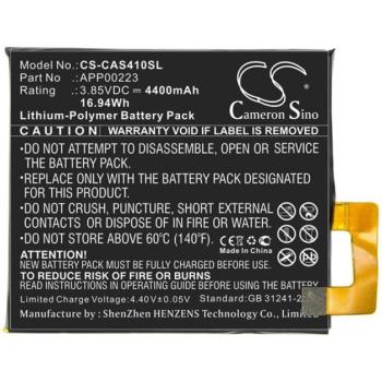 CAMERON SINO Li-Polymer akku (3,85V / 4400mAh, CATERPILLAR APP00223 kompatibilis) FEKETE CAT S41 kép