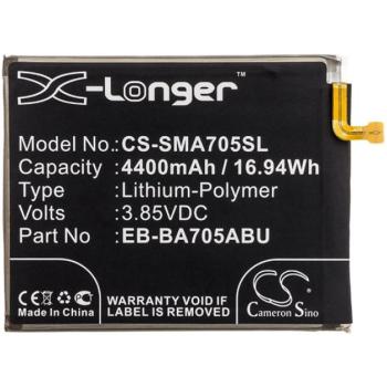 CAMERON SINO Li-Polymer akku (3,85V / 4400mAh, Samsung EB-BA705ABE kompatibilis) FEKETE Samsung Galaxy A70 (SM-A705F) kép