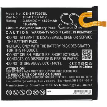 CAMERON SINO Li-Polymer akku (3,85V / 4800 mAh, Samsung EB-BT307ABY kompatibilis) FEKETE Samsung Galaxy Tab A 8.4 (2020) kép