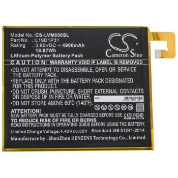 CAMERON SINO Li-Polymer akku (3.85V/4900mAh, Lenovo L19D1P31 kompatibilis) FEKETE Lenovo Tab M8 (TB-8505F) WIFI kép