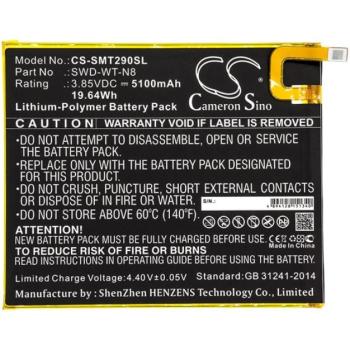 CAMERON SINO Li-Polymer akku (3.85V/5100mAh, Samsung SWD-WT-N8 kompatibilis) FEKETE Samsung Galaxy Tab A 8.0 LTE (2019) SM-T295, Galaxy Tab A 8.0 WIFI (2019) SM-T290 kép