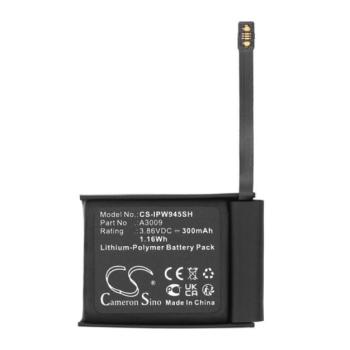 CAMERON SINO Li-Polymer akku (3,86V / 300mAh, Apple A3009 kompatibilis) FEKETE Apple Watch Series 9 45mm kép
