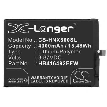 CAMERON SINO Li-Polymer akku (3,87V/4000mAh, Honor HB416492EFW kompatibilis) FEKETE Honor X8 4G kép